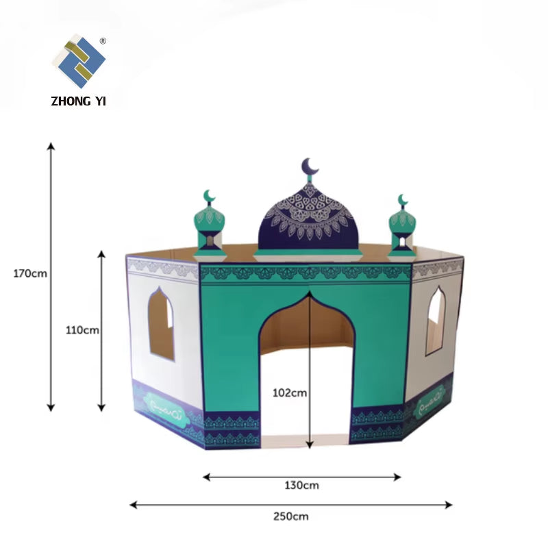 Wholesale Kids DIY Gift Cardboard Painting Playhouse Paper Mosque House