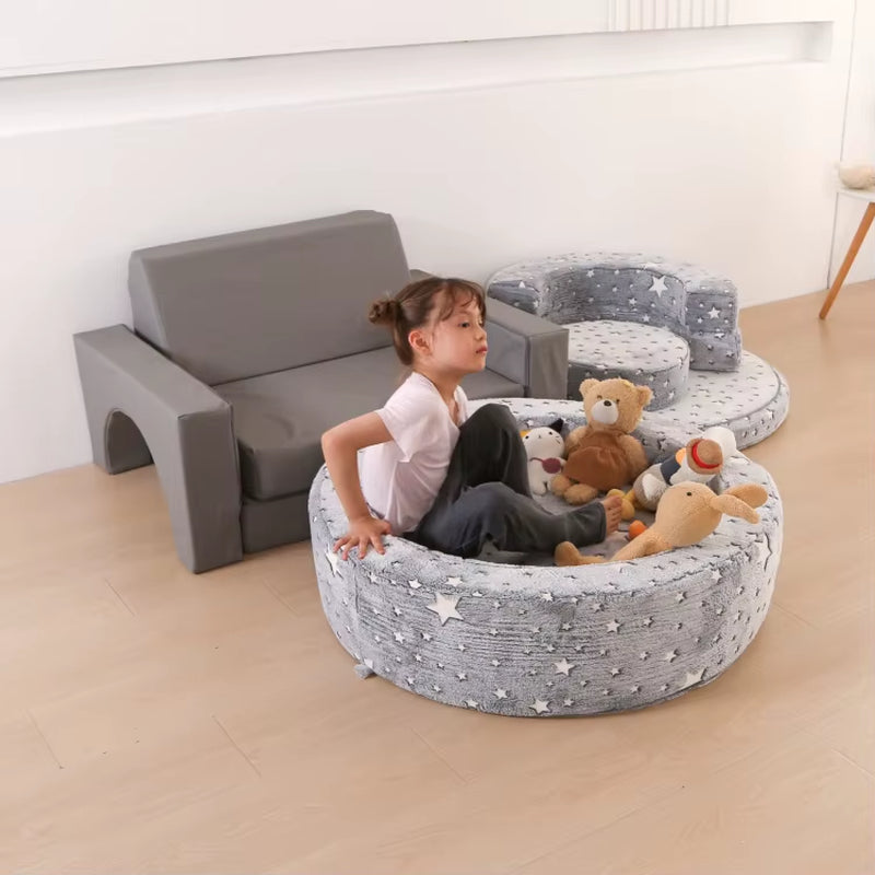 Modular Kids Play Couch, Toddler Couch for Playroom and Children'S So Ball Pool 2-In-1 Folding Kids Play Couch