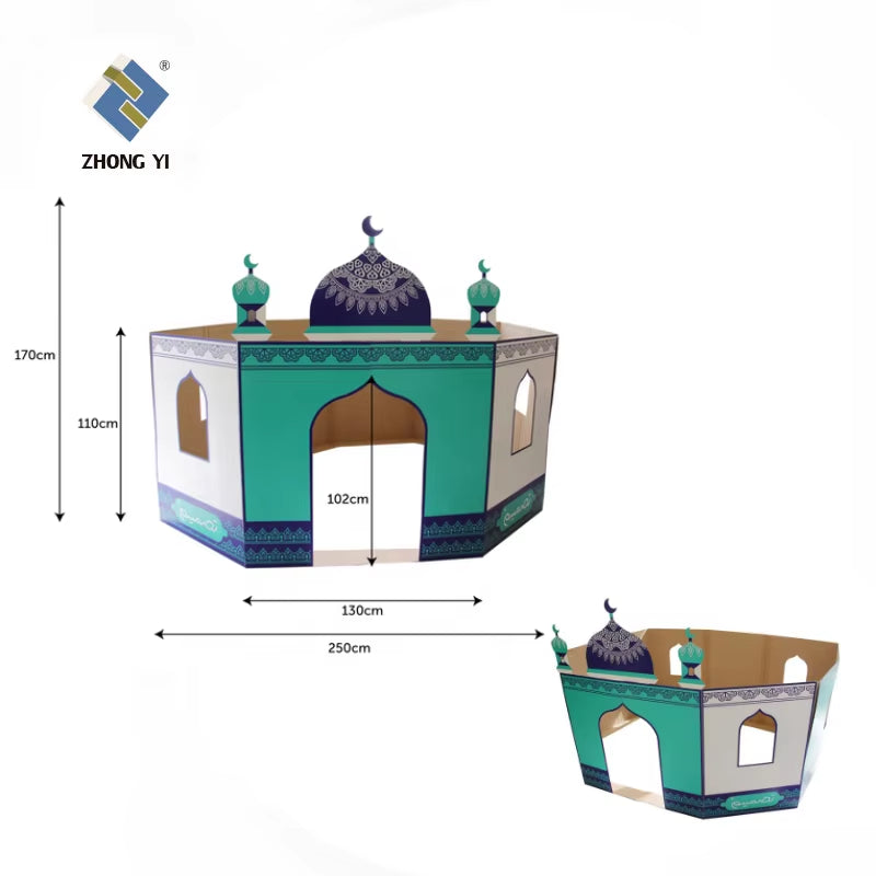 Wholesale Kids DIY Gift Cardboard Painting Playhouse Paper Mosque House