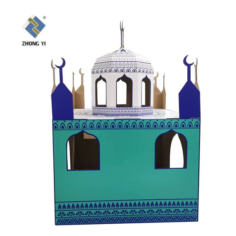 Wholesale Kids DIY Gift Cardboard Painting Playhouse Paper Mosque House